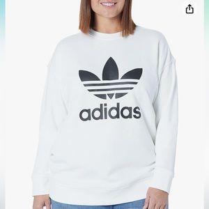 Adidas Originals Women’s Trefoil Crewneck Sweatshirt, White Size 2X - NWT!
